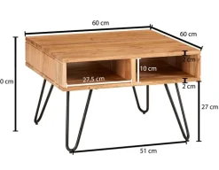 CASAVANTI Couchtisch 60 x 60 cm Akazie massiv