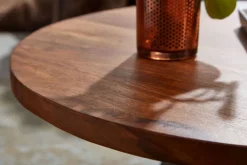 CASAVANTI Couchtisch rund 60 cm Schwarz/ Sheesham massiv