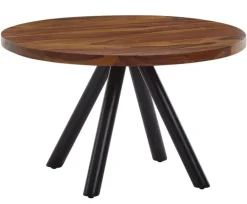 CASAVANTI Couchtisch rund 60 x 35 cm Schwarz/ Sheesham massiv
