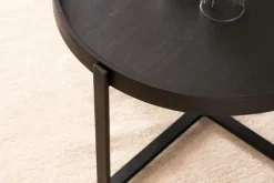 CASAVANTI Couchtisch 60x35 cm Massivholz Mango schwarz