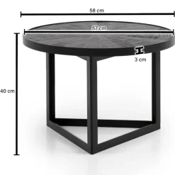 CASAVANTI Couchtisch 58x40 cm Massivholz Mango schwarz