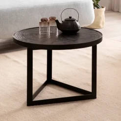 CASAVANTI Couchtisch 58x40 cm Massivholz Mango schwarz