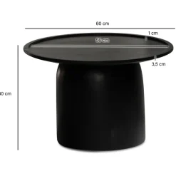 CASAVANTI Couchtisch 60x40 cm Massivholz Mango schwarz