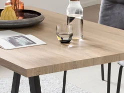 CASAVANTI Esstisch 160 x 90 cm Sonoma Eiche/schwarz