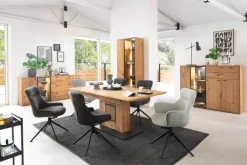 CASAVANTI Esstisch ASSINI 180(230)x100 cm Ast/Balkeneiche Anthrazit