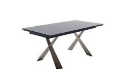 CASAVANTI Esstisch BADESI 180-280 x 95 cm Edelstahl/schwarz