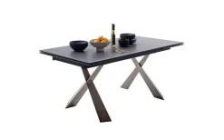 CASAVANTI Esstisch BADESI 180-280 x 95 cm Edelstahl/schwarz