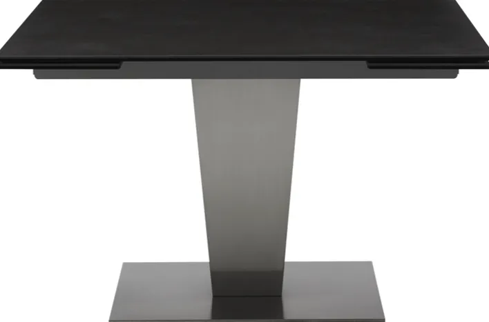 CASAVANTI Esstisch DIONE 120(180) x 80 cm Glaskeramik/Edelstahl gebürstet