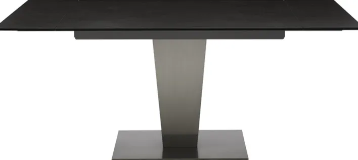 CASAVANTI Esstisch DIONE 120(180) x 80 cm Glaskeramik/Edelstahl gebürstet