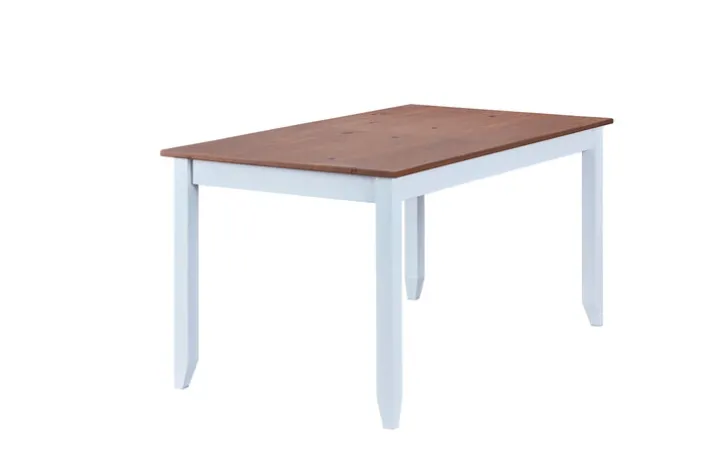 CASAVANTI Esstisch JACOB 1.2 weiß / Sepia-braun Massivholz 160 x 90 cm