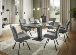 CASAVANTI Esstisch LAGO 120(180) x 80 cm Glaskeramik/schwarz