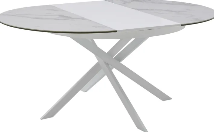 CASAVANTI Esstisch PLAZZA 120-170 x 76 cm weiß/Keramikoptik