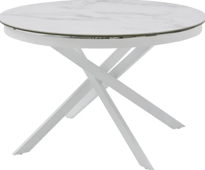 CASAVANTI Esstisch PLAZZA 120-170 x 76 cm weiß/Keramikoptik