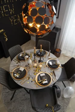 CASAVANTI Esstisch rund DEVENTER 120-160 cm hellgrau