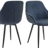 CASAVANTI Esszimmerstuhl 2er Set dunkelblau/schwarz