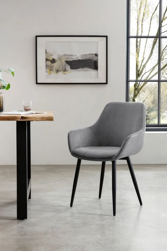 CASAVANTI Esszimmerstuhl 2er Set grau/schwarz