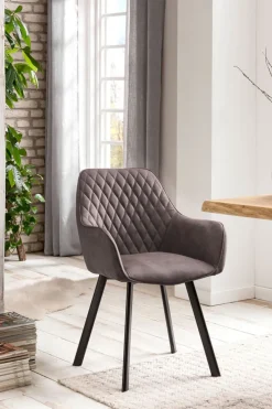 CASAVANTI Esszimmerstuhl 2er Set Mikrofaser taupe