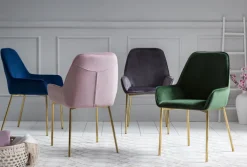 CASAVANTI Esszimmerstuhl 2er Set Samt blau