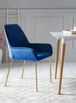 CASAVANTI Esszimmerstuhl 2er Set Samt blau