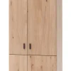 CASAVANTI Garderobenschrank MADRID 75 x 204 cm Balkeneiche Bianco massiv