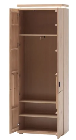 CASAVANTI Garderobenschrank MADRID 75 x 204 cm Balkeneiche Bianco massiv