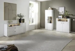 CASAVANTI Highboard LISSABON modern white 110 x 118 cm