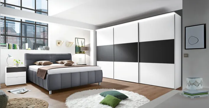 CASAVANTI Kleiderschrank INCLUDO 249 x 222 cm NB weiß/schwarz