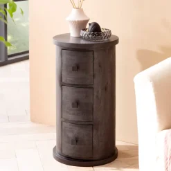 CASAVANTI Kommode 34 x 65 cm Mango Massivholz schwarz