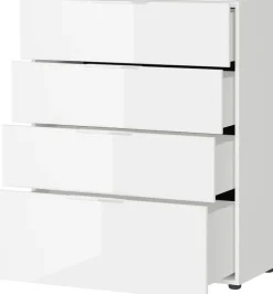 CASAVANTI Kommode OAKLAND 83 x 102 cm Glas Weiß/Weiß