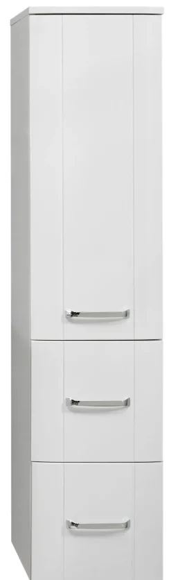 CASAVANTI Midischrank Lack Weiß Hochglanz ca. 30 x 130 x 38 cm