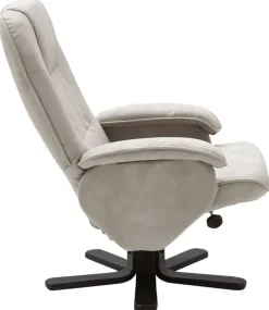 CASAVANTI Sessel mit Hocker 2-teilig hellgrau