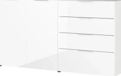 CASAVANTI Sideboard OAKLAND 184 x 102 cm Glas Weiß/Weiß