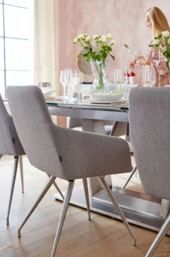 CASAVANTI Stuhl VEGAS Stoffbezug hellgrau