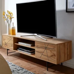 CASAVANTI TV-Lowboard 160 x 45 cm Schwarz/ Eiche