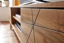 CASAVANTI TV-Lowboard 160 x 45 cm Schwarz/ Eiche