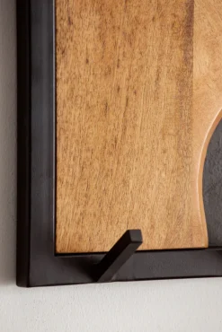 CASAVANTI Wandgarderobe 80x36x6 cm Massivholz Mango/Steinoptik