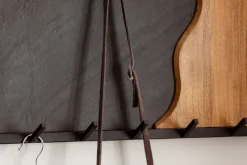 CASAVANTI Wandgarderobe 80x36x6 cm Massivholz Mango/Steinoptik