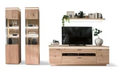 CASAVANTI Wohnwand BARCELONA 4-teilig Balkeneiche bianco