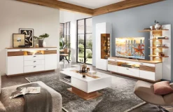 CASAVANTI Wohnwand FRESNO 3-teilig weiß / braun