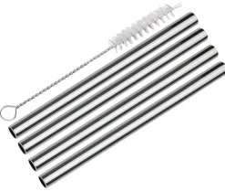 cilio Trinkhalm-Set STEEL PICCOLO 4er Set gerade Edelstahl poliert