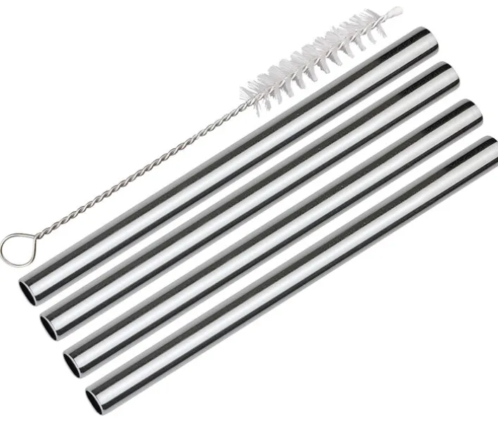 cilio Trinkhalm-Set STEEL PICCOLO 4er Set gerade Edelstahl poliert