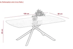 Cochtisch FRIEDA 120x68 cm Mamoroptik