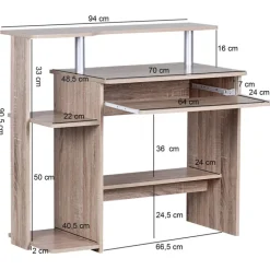 Computertisch 94 x 48,5 cm Sonoma braun