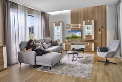 Couchtisch - Set KALMAR 2-tlg. Steinoptik schwarz/weiß