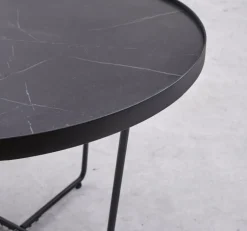 Couchtisch - Set KALMAR 2-tlg. Steinoptik schwarz/weiß