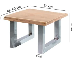 Couchtisch 60 x 58 cm braun