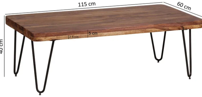 Couchtisch 115 x 60 cm braun