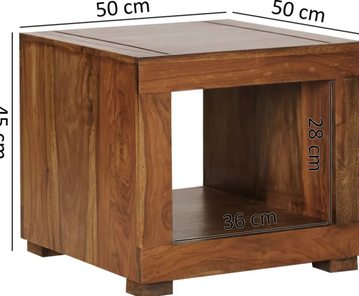 Couchtisch 50 x 50 cm braun