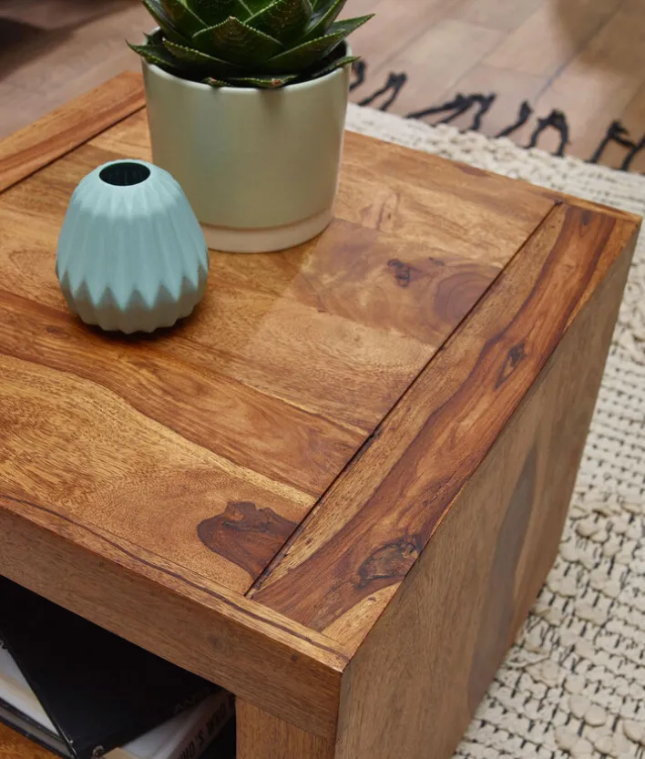 Couchtisch 50 x 50 cm braun