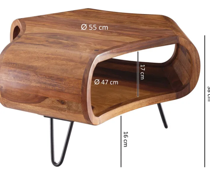 Couchtisch 55 x 55 cm braun